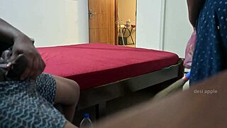 maid strokes owner's throbbing cock with eager handjob frenzy!