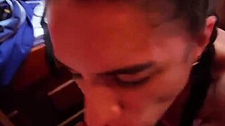 what starts as a casual outdoor chat turns into wild doggystyle pounding and facial