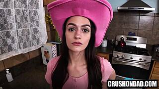 stepdad teaches blowjob lessons to petite teen summer renee mike mancini