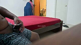 maid strokes owner's throbbing cock with eager handjob frenzy!