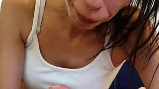 Petite Candie Cross Face Fucked Deepthroats Sloppy Blowjob by Huge Cock Owner