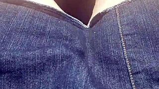 Kassandra storm teases double dip toy ride in tight car space