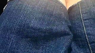 Kassandra storm teases double dip toy ride in tight car space