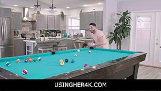 Use my tight teen body hard on this pool table Freya!