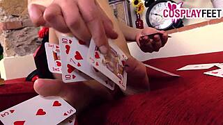 Sexy cosplayer in nylons and heels teases feet fetish style