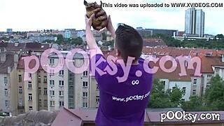 Intense POV Fuck Pounds Sexy Redhead in Gloves Blue Lingerie Stockings