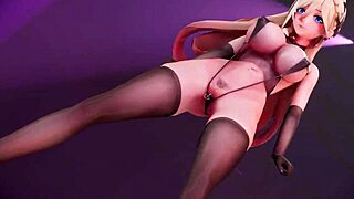 bitch knight shakes big ass and tits in hot mmd dance