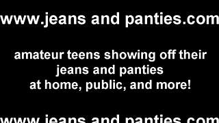 i catch milf brigette flashin panties outta tight blue jeans next door