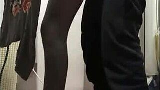 Sexy housewife in heels miniskirt fucked rough by husband