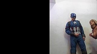 savana styles delivers sloppy blowjob to captain america in cosplay