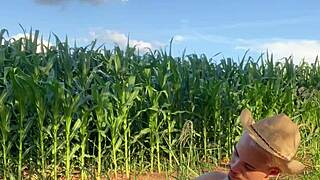 guy slides whole corn deep into tight solo ass