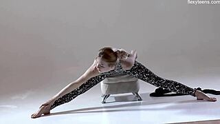 gorgeous russian gymnast rita spreads hairy pussy yoga legs flexible