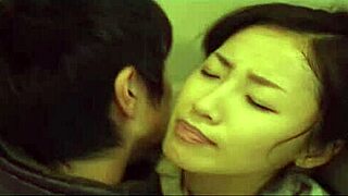 chinese couple rides cowgirl style with passionate asian sex action