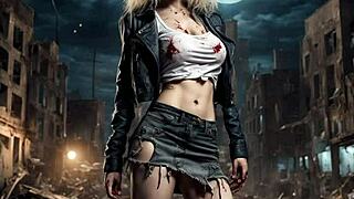 puttana da paura! this milf cosplay horror parody blows minds with pmv action