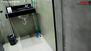 brazilian tanned beauty niki niquita shakes big ass in shower after creampie!