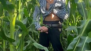 guy slides whole corn deep into tight solo ass