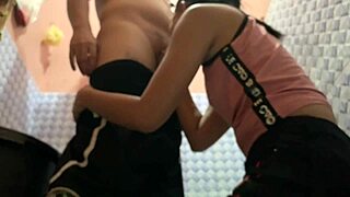 hey filipina slut flashing her curvy ass in public comfort room with stranger