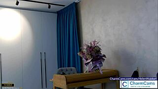 helenwaldorf claps her ass in black thong corset giving joi on cam so adorable and elegant