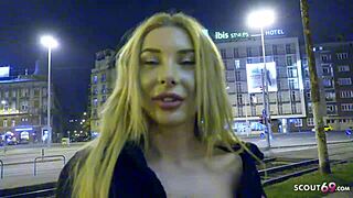 german teen marilyn picked up after party for first outdoor anal monster cock interview