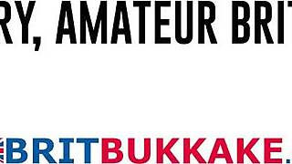 Brunette milf big ass blowbang bukkake cumshot