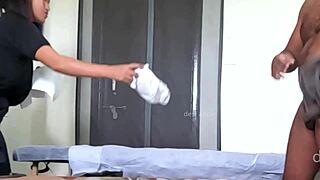 secret happy ending massage caught exploding on hidden cam