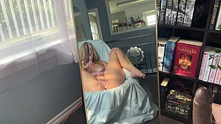Horny Nerd's Creamy Pussy Drips on BBC Dildo Solo Watch