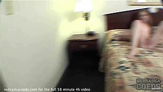 Petite Spinner with Braces Does First Naked Hotel Casting