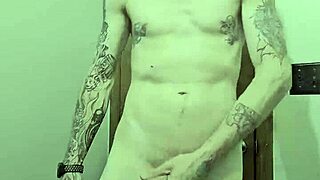 skinny bathroom striptease rips clothes off for monster cock reveal