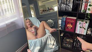 Horny Nerd's Creamy Pussy Drips on BBC Dildo Solo Watch