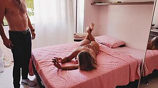 Blonde offers virgin ass for car repairs in garage creampie