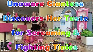 giantess babe screams fighting tinies in pov femdom mouthful frenzy