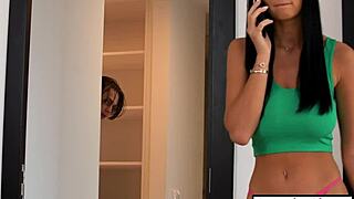 latvian teen big tits catches peeping bro gets monster cock pov