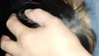 Neighbor lesbians lick wet hairy pussies close up in barn secret fuck