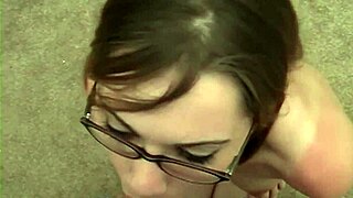 glasses babe licks ass blows cock handjob facial endurance collapse