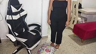 hey at home latina milf sneaks young cock suck while hubby's gone part 1