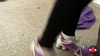 barefoot sneaker walk turns into wild foot fetish romp!