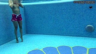 Lady dee cute shy czech babe swims pool teasing tight pussy underwater