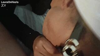 Milf in lingerie gags on monster cock then swallows every drop