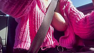 ITALIAN MILF ARTEMISIA FLASHES JUICY TITS DRIVING HORNY!