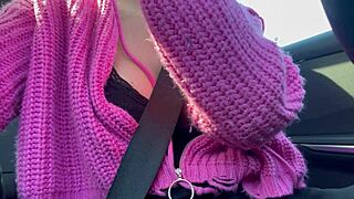 ITALIAN MILF ARTEMISIA FLASHES JUICY TITS DRIVING HORNY!