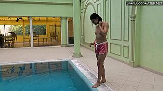 Lady dee cute shy czech babe swims pool teasing tight pussy underwater