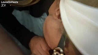 Milf in lingerie gags on monster cock then swallows every drop