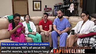 aria nicole corporate slave nurse deepthroats gags on cock