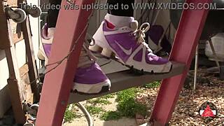 barefoot sneaker walk turns into wild foot fetish romp!