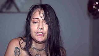 Petite brunette reveals bedroom talents in tight one-hour showcase