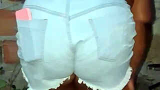 Curvy Neighbor's Huge Ass Shakes While Cleaning Yard in Homemade Tease