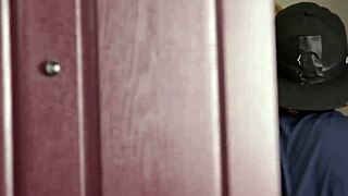 young delivery guy unloads big cock for horny mature milf's wet pussy