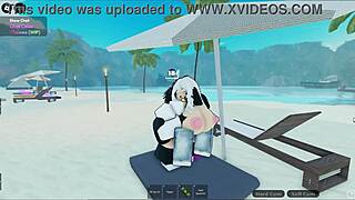 Roblox Cheating Wife Bent Over Fucked Hard on Beach Behind Husband