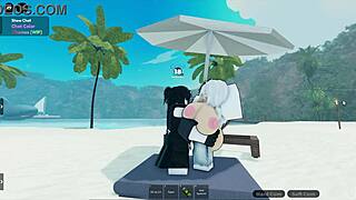 Roblox Cheating Wife Bent Over Fucked Hard on Beach Behind Husband
