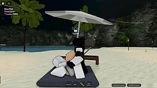 Roblox Cheating Wife Bent Over Fucked Hard on Beach Behind Husband
